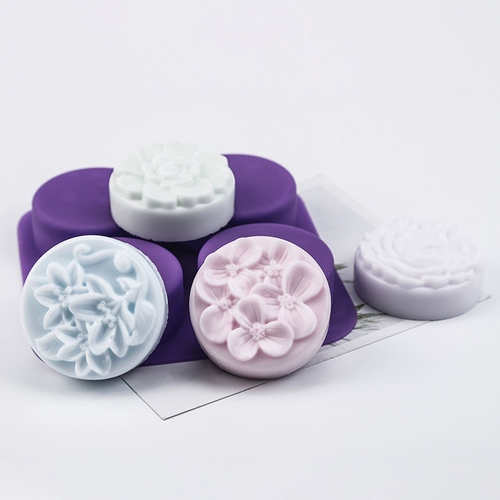 Ai Bao Fang Si -langlian Hydcloal Flower DIY DIY Ручной мыльной плесень мягкая легкая глубокая глубокая модель четырех силиконовой глянцевой модель 90G