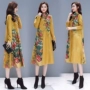 2018 phiên bản mới của Hàn Quốc mùa thu đông đông nữ đầm buông xõa dài phần khí chất quý phái trên đầu gối váy body dài tay
