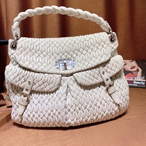 Pawn shop luxury bag milk white sheepskin fashion trend women BA3047 Lock Zipper Japanese and Korean handle