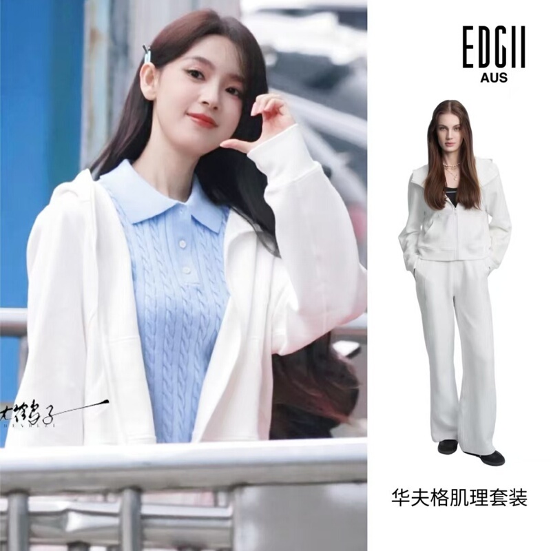Australian Edgii Spring and Summer Waffle Texture Hooded Jacket Shorts and Long Pants Loose Casual Sports Suit for Women Australian Edgii Spring and Summer Waffle Texture Hooded Jacket Shorts and Long Pants Loose Casual Sports Suit for Women