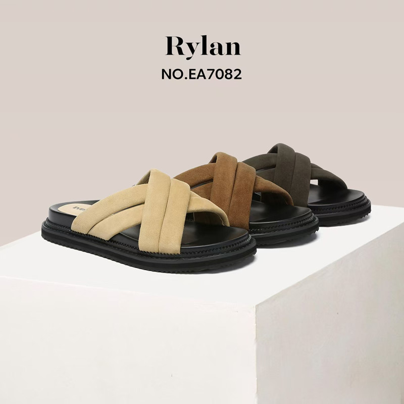 Australian Everau Summer Soft Leather Cloud Picnic Slippers Flat Sandals Comfortable Women's Shoes Cashmere Slippers Thick Sole