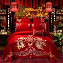 Chinese wind wedding celebration four sets of 1 8m sets of large red bed with 2m pint wedding lovers pure cotton sheet quilt cover
