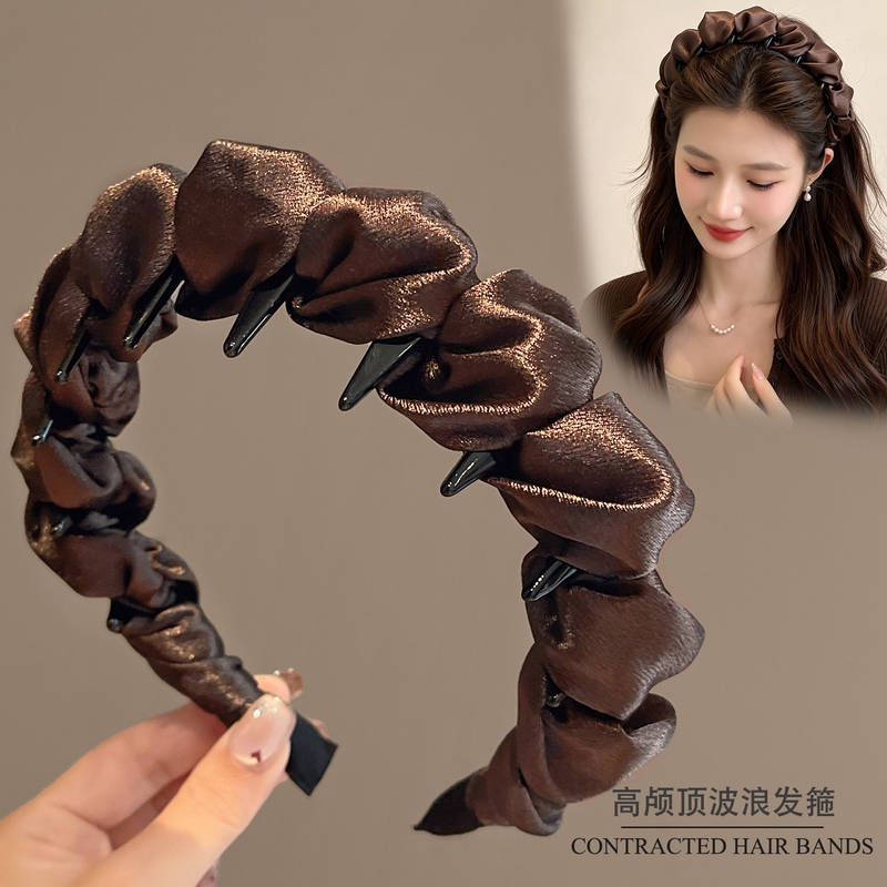 Paris [Designer] High-Crown Wave Hairband for Women 2026 New Model with Teeth Elegant Hair Clip Hair Accessory