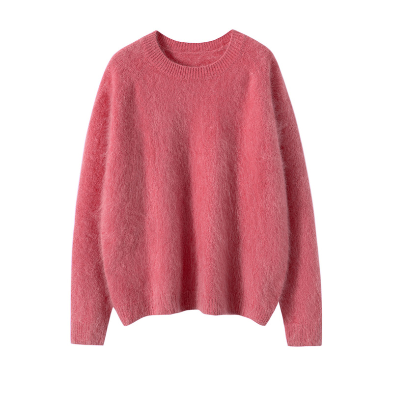 Real Brushed Cashmere~Baby 100% Pure Cashmere Sweater for Women, Round Neck, Thickened, Loose-Fitting, Brushed Knit, Lazy Style Sweater Real Brushed Cashmere~Baby 100% Pure Cashmere Sweater for Women, Round Neck, Thickened, Loose-Fitting, Brushed Knit, Lazy Style Sweater