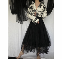 Dark Black Ensemble Mountain Benwind Yohji Small Crowddesign Sensation Rice White Splash Ink Splash Color Personality Casual Denim Jacket