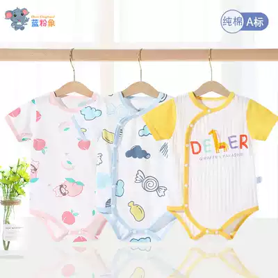 Baby jersey, summer, female baby, one-piece clothes, cotton, thin short-sleeved clothes, male newborn triangle