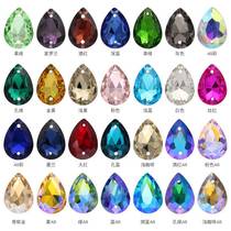 Whole tip water drop double hole hand seam glass rhinestone crystal special shape handmade color decorative clothing accessories accessories
