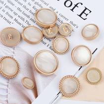 Metal Fragrant Wind Button High-grade round woolen coat Womens clothes buckle Small Fragrant Wind Joker Shirt Suit Button