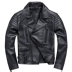 Harley xiên da dây kéo da nam ngắn phần Slim lớp da xe máy quần áo da nam áo khoác nam đẹp trai - Quần áo lông thú shop đồ nam Quần áo lông thú