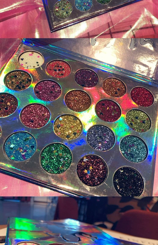 Nàng tiên cá in hình kỳ lân 20 màu ngọc trai trang điểm sequin long lanh bột nàng tiên cá 蹦 蹦 tray khay bóng mắt