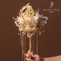 European wedding heavy industry bride crown scepter bouquet customized retro baroque wedding scepter