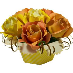 Bó hoa (hoa hồng) giấy handmade DIY plant model model sản phẩm trang trí - Mô hình giấy mô hình nhà giấy
