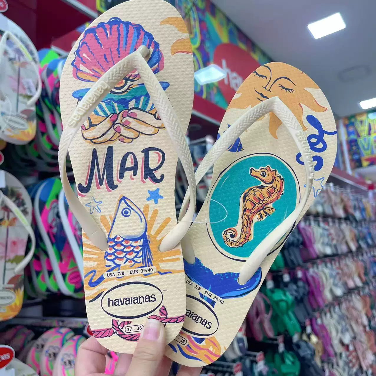 [Новая коллекция Havaianas Havana Slim женские шлепки с цветочным принтом противоскользящие резиновые балетки]