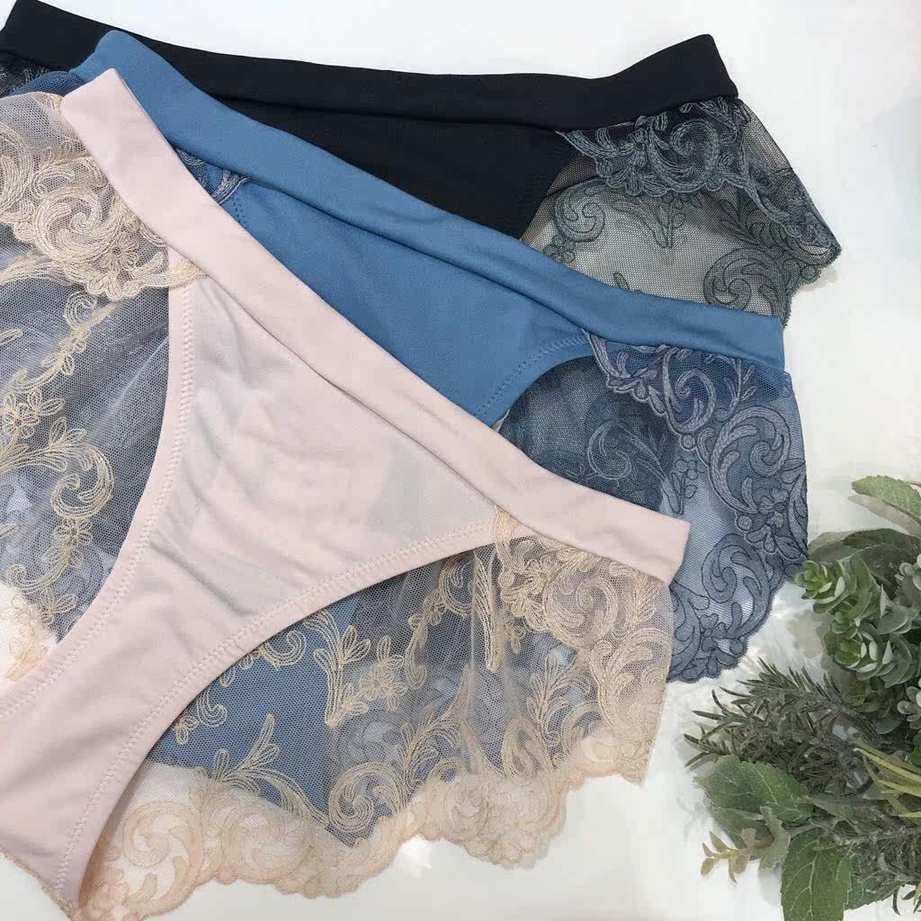 Japanese native Chut intimates extremely beautiful embroidery lace triangle briefs 122
