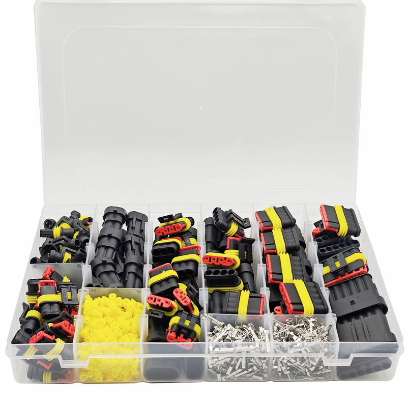 800 Pieces Boxed 1-6P Male and Female Plug Connectors Wire Connector Set Automotive Waterproof Circuit Terminal Block