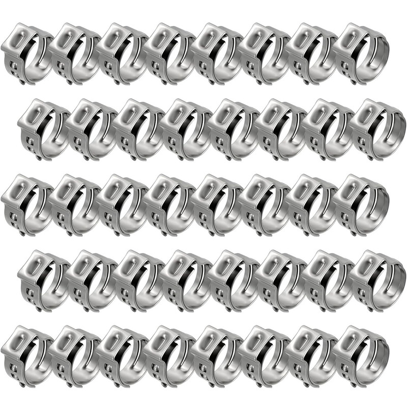 100 Bags of 304 Stainless Steel Single-Ear Stepless Hose Clamps, Pipe Clamps, Hose Clamps, Oil Pipe Clamps, 5.3-33.1mm 100 Bags of 304 Stainless Steel Single-Ear Stepless Hose Clamps, Pipe Clamps, Hose Clamps, Oil Pipe Clamps, 5.3-33.1mm
