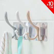 Punch-free coat adhesive hook door rear adhesive hook towel rack hanger kitchen paste strong