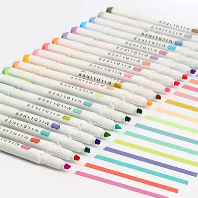 Japan ZEBRA zebra fluorescent color pen WKT7 light double-headed pen marker pen to take notes Bunting flagship store official website