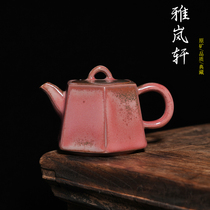 Jun porcelain teapot Wen Yunlong furnace Jun glaze hexagonal teapot Yuzhou Jun kiln ceramic tea set handmade teapot single pot