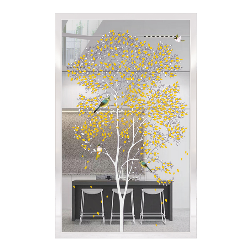 Art glass decoration living room porch partition tempered frosted carved screen TV background wall craft customization