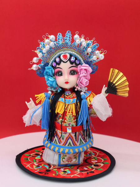 Chinese-Style Opera Doll DIY Material Kit, Handmade Teaching Materials, Peking Opera Silk Puppet Doll, Q-Version Cartoon