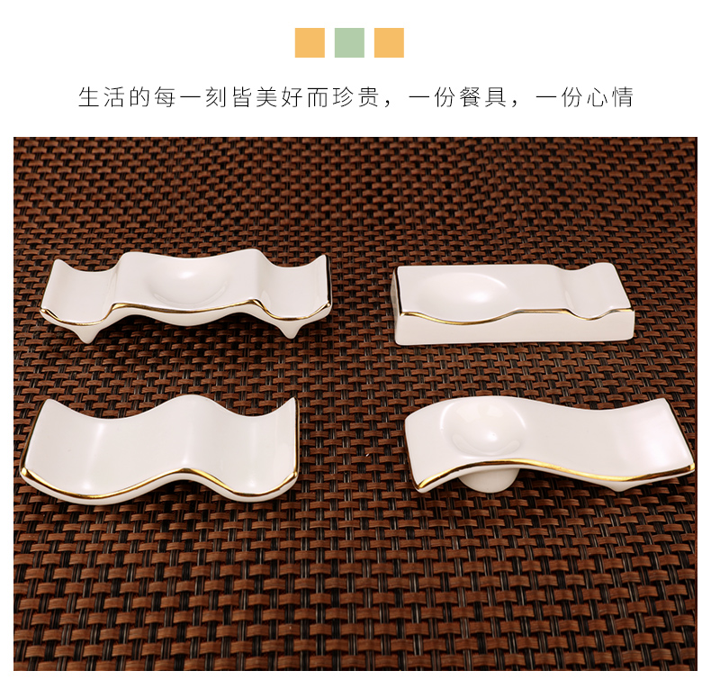 Ceramic chopsticks rest hotel home creative high - end chopsticks holder frame pure white ipads China up phnom penh small spoon, and Chinese style