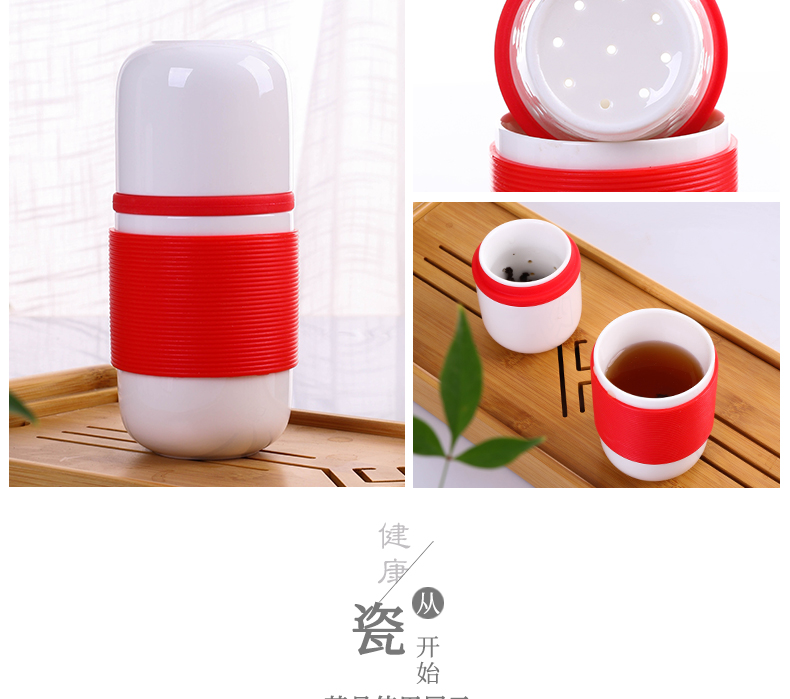 Work travel tea set package type teapot teacup is suing kung fu tea set ceramic cup to crack a pot of a cup