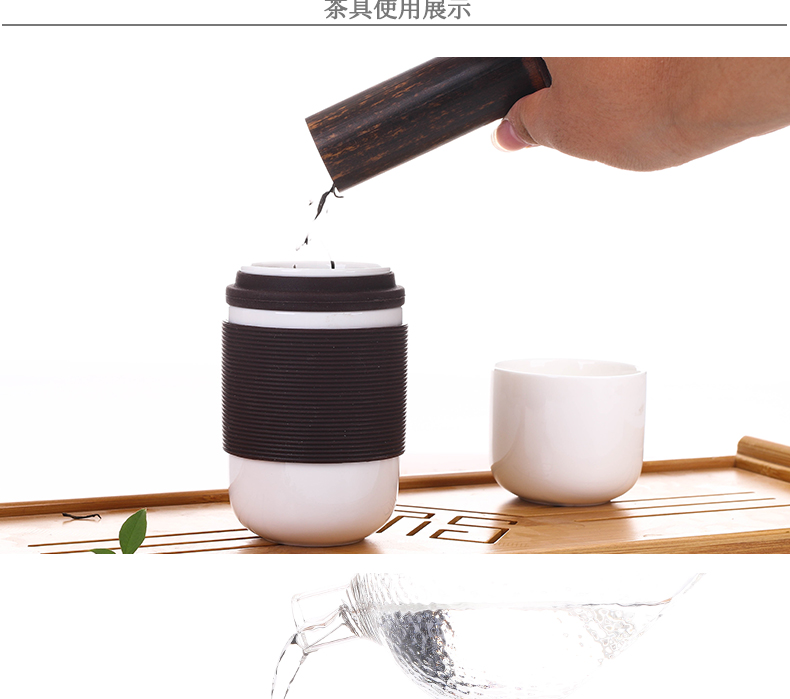 Work travel tea set package type teapot teacup is suing kung fu tea set ceramic cup to crack a pot of a cup