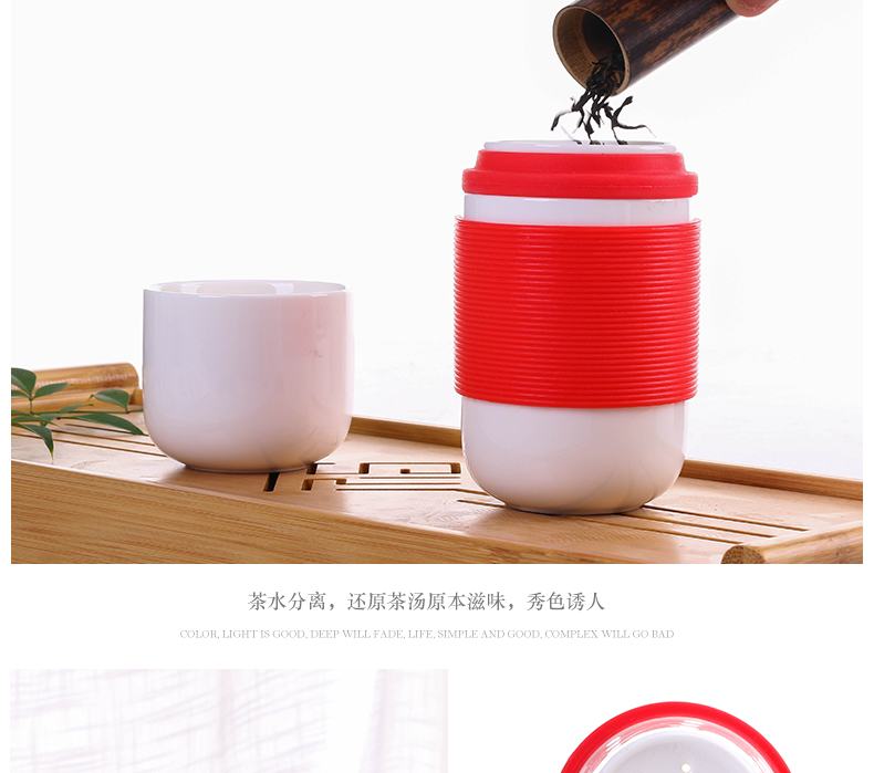 Work travel tea set package type teapot teacup is suing kung fu tea set ceramic cup to crack a pot of a cup