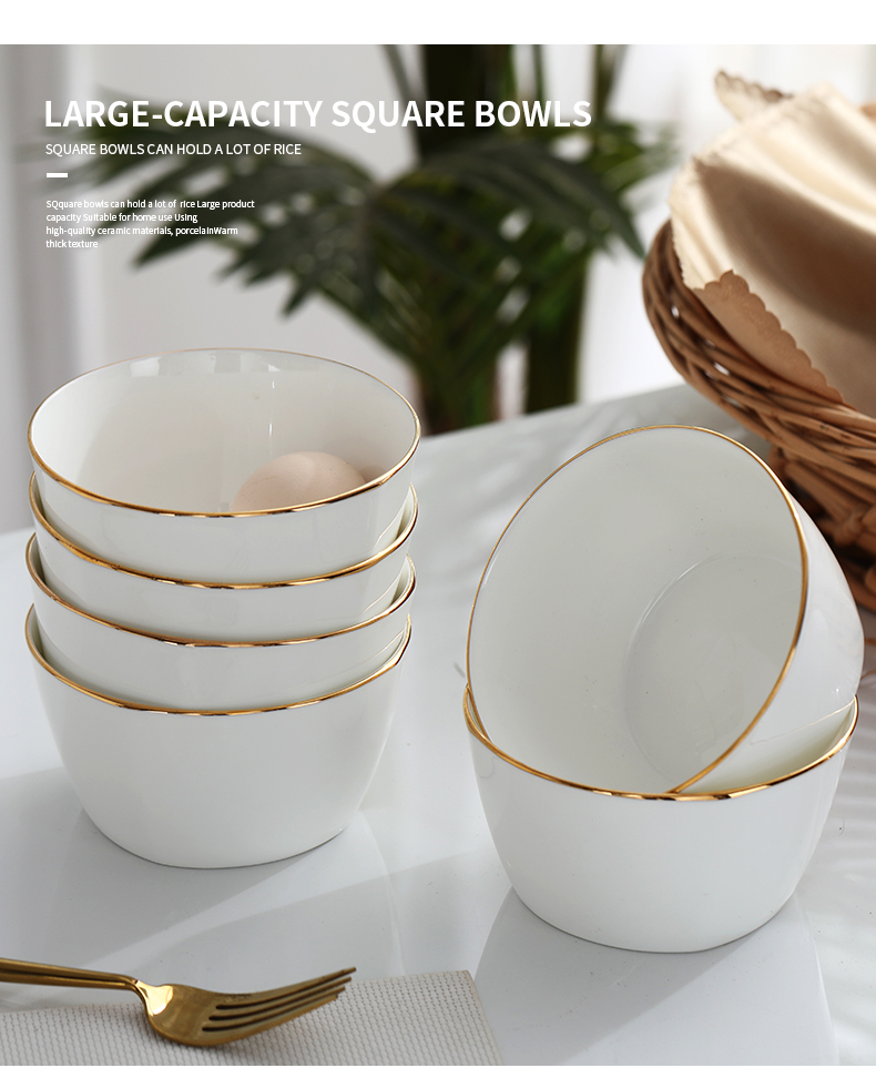 Jingdezhen ceramic bowl home eat bowl creative Japanese party bowl up phnom penh small bowl of soup bowl ipads porcelain rice bowls