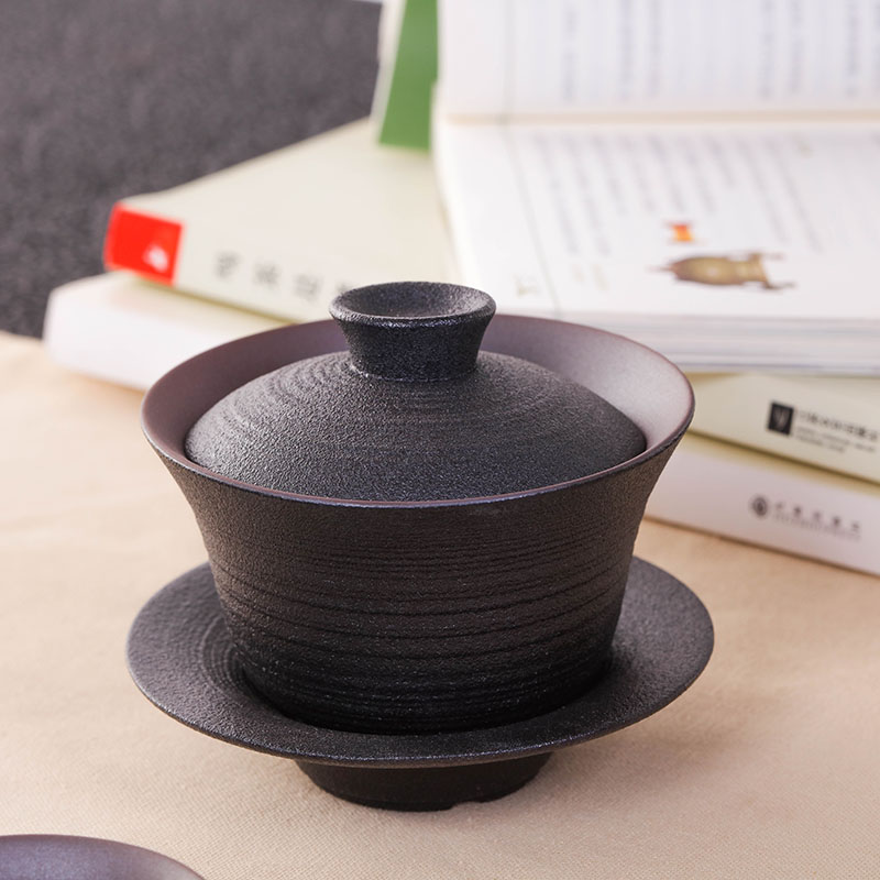 Jingdezhen kung fu tea set of black suit household with tureen fair keller cup) a complete set of ceramic tea set