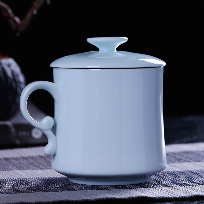 Catalpa xin jingdezhen ceramic cups with cover filter glass tea cup office celadon household mugs