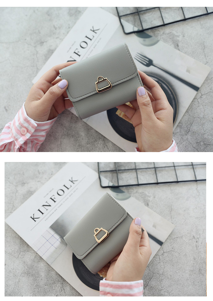 2018 xu hướng thời trang mới Châu Âu và Mỹ phong cách nữ ví ngắn sinh viên cá tính nhỏ khóa kim loại buckle wallet ví nam nhỏ gọn