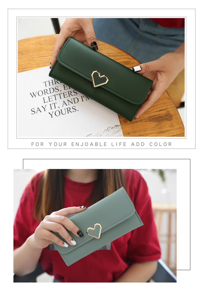 Phụ nữ châu Âu và Mỹ vải trang trí hình trái tim dài khóa sinh viên ví 2018 mùa xuân mới clutch nam