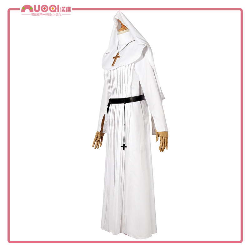 THE NUN ghost NUN cos costume Halloween costume treacherous NUN priest robe white cosplay NUN costume