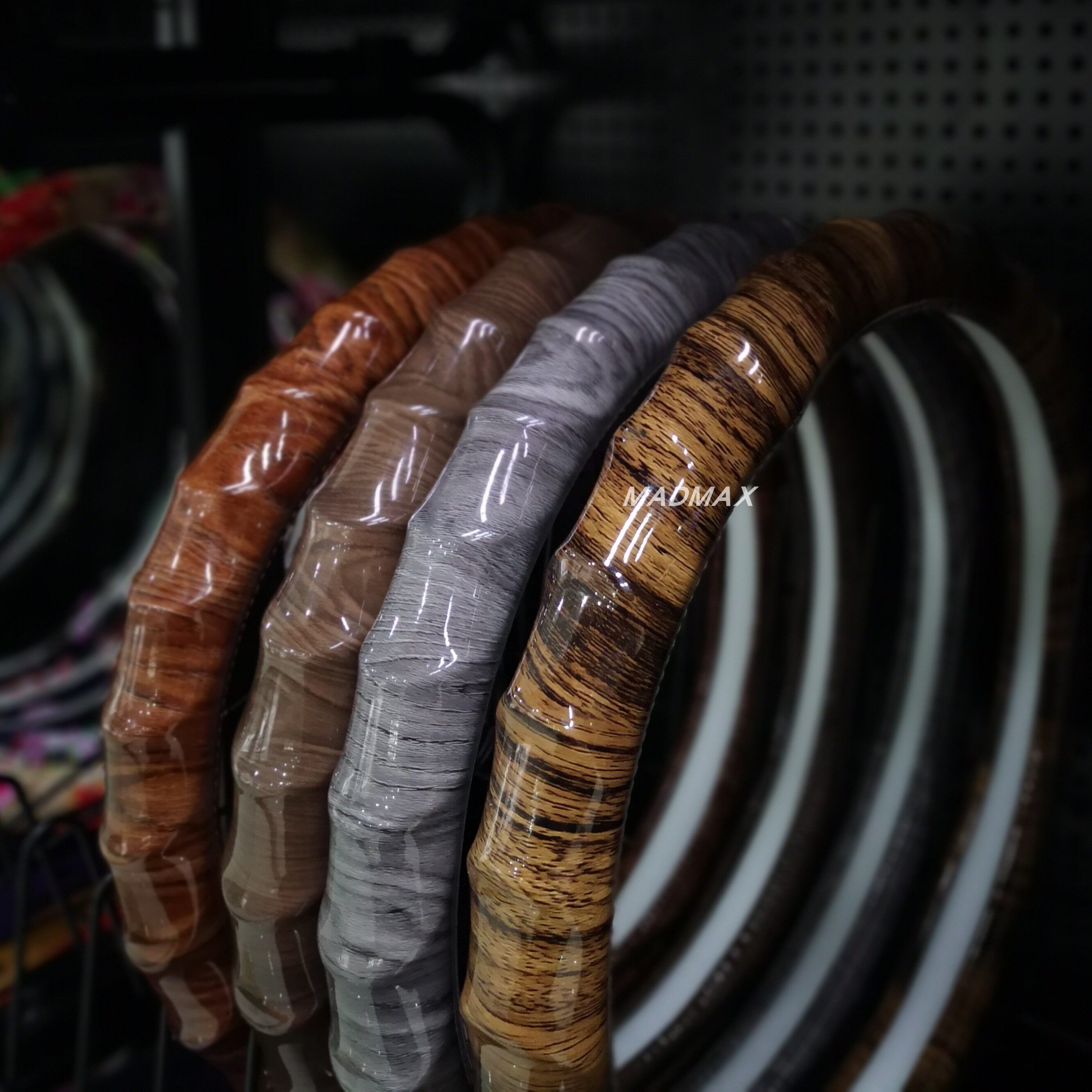 Car steering wheel set bright leather marble tattoo coffee color personality creative Park Real non-slip feel good-Taobao