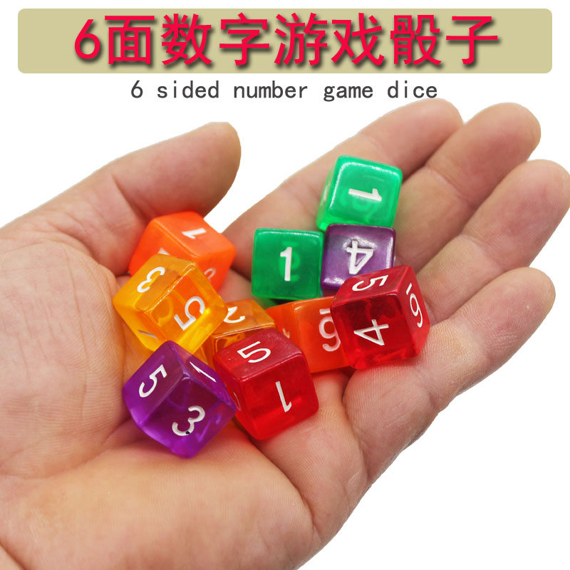 Multi-sided dice board game props coc running group dnd color sieve digital dice 6 sides six sides