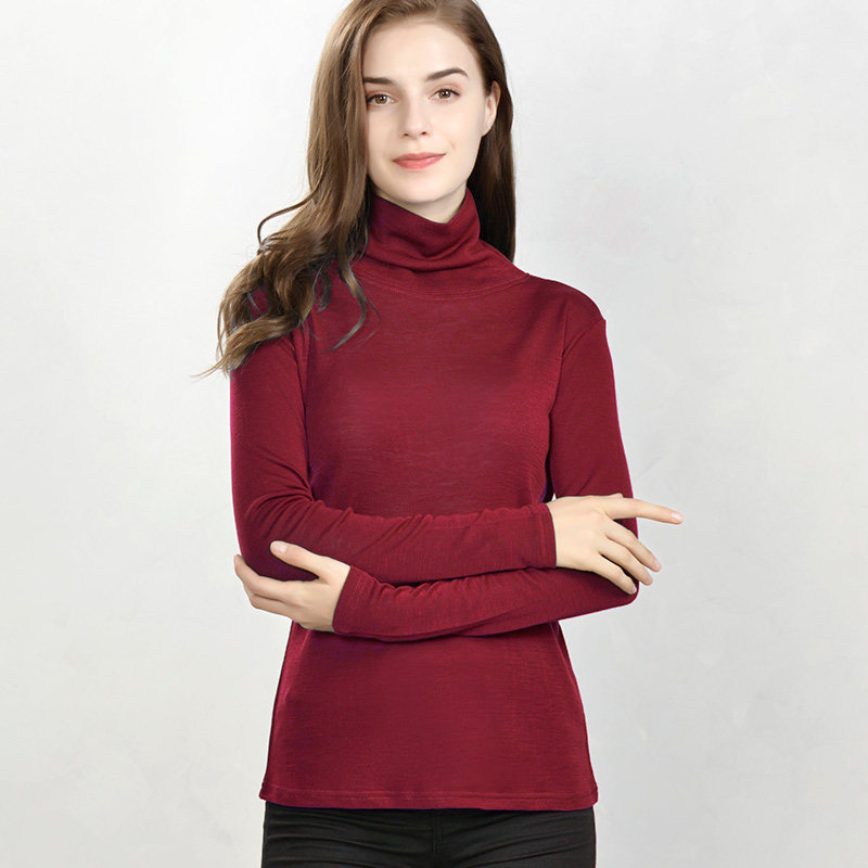 2021 autumn winter new high collar sweater women's sleeve head wool long sleeve goat sweatshirt woman with bottom warm-knitted sweatshirt thin