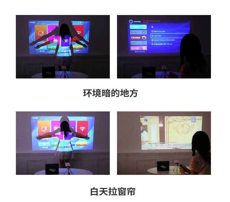 Kodak Home Theater HD 1080P Millet Apple Huawei Mobile Wireless WiFi Máy chiếu kinh doanh di động - Máy chiếu