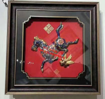 Thousands of miles before the relief cloisonne Zhang Tonglu works Cloisonne hanging painting Cloisonne painting pendant