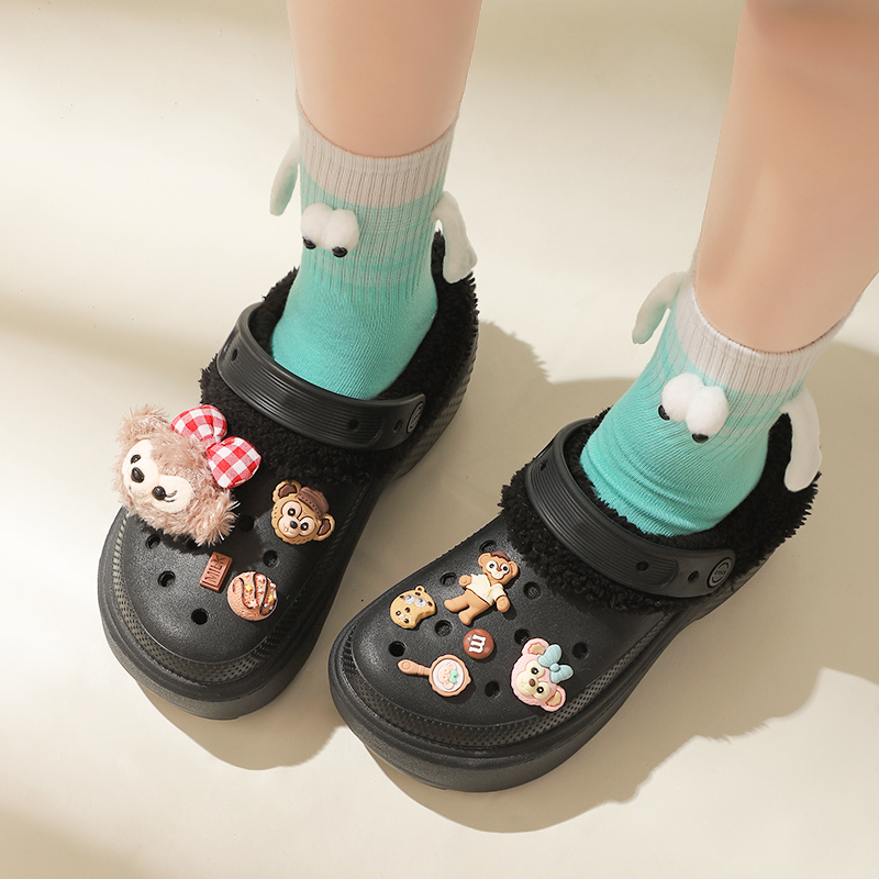 Suitable for Crocs Clogs, Plush Cotton Lining, Winter Warm Shoe Covers, Cloud Snow House Puff Suitable for Crocs Clogs, Plush Cotton Lining, Winter Warm Shoe Covers, Cloud Snow House Puff