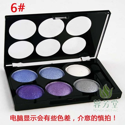 56 Alpha alpha sáu màu lụa satin sáng bóng quyến rũ phấn mắt trang điểm khói công chúa trang điểm sáu màu ngọc trai - Bóng mắt bảng mắt tutu màu 802
