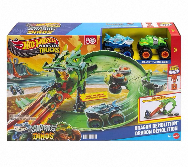 Hot Wheels Bigfoot Dinosaur Fossil Arena Impact Challenge Gorilla Track Set Children's Boys' Toy Hot Wheels Bigfoot Dinosaur Fossil Arena Impact Challenge Gorilla Track Set Children's Boys' Toy