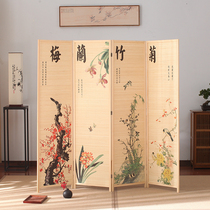 Solid wood bamboo screen bedroom shielding home screen simple mobile partition economic office porch