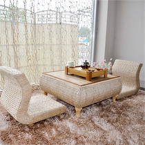 Straw Japanese tatami tea table floating window table simple window sill small table solid wood kang table balcony table