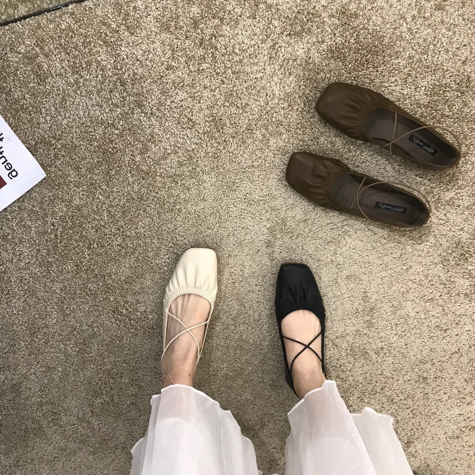 Salt can be sweet ~ ITSK single shoe woman retro square head shallow mouth soft bottom comfortable flat bottom ballet women's shoes bean-bean shoes-Taobao