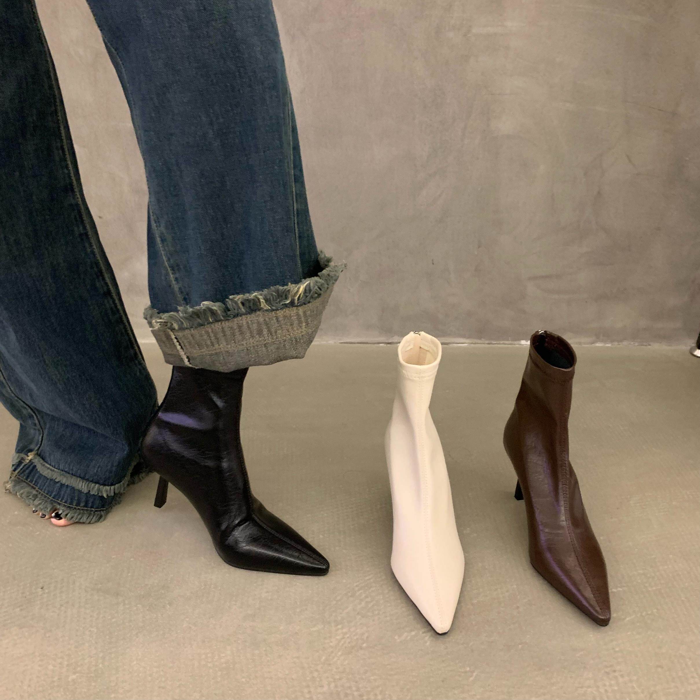 Seoul girl ~ ITSK boots children fine heel high heel short boots slim boots slim boots Martin boots spring autumn single boots-Taobao