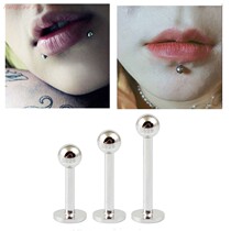 925 silver lip nail flat-bottom T-bar screw fastening ear bone nail small ear ear nail female wine coverest nail personality ornament