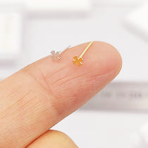 Nose nail silver nose nail S925 silver ornament New cross puncture nose nail small ear nail