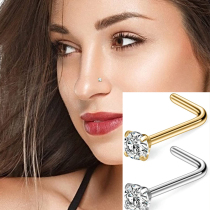 925 pure silver nose nail in European and American small ear spikes with small perforated personality male and female universal ornaments